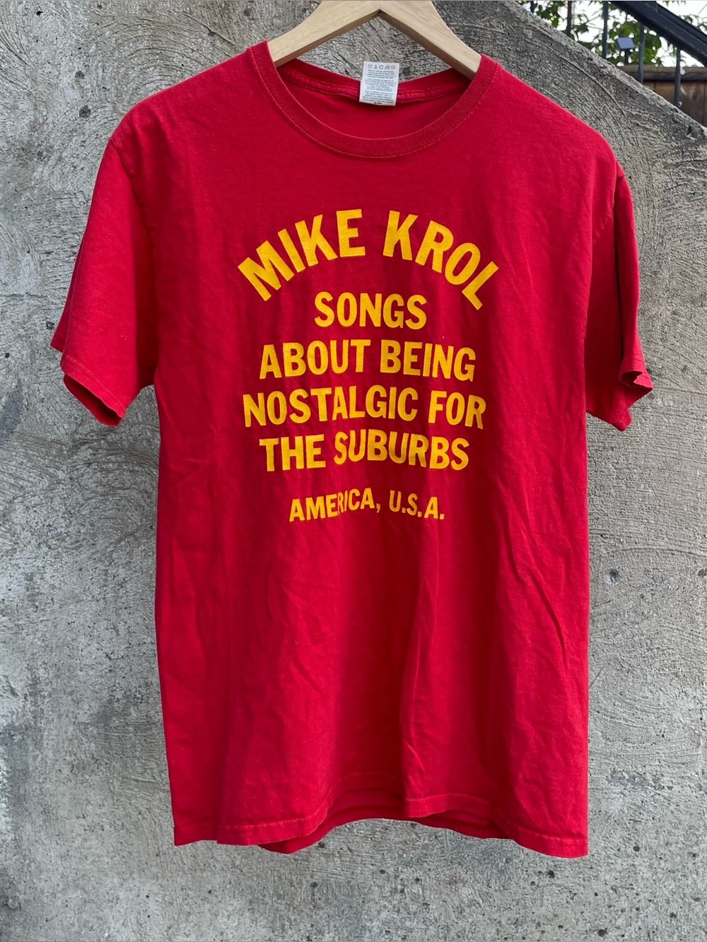 Rare Mike Krol “songs about being nostalgic for the suburbs” t shirt size medium